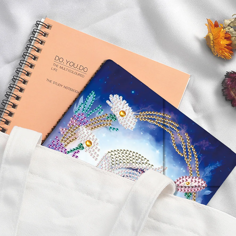 5D Owl Diamond Mosaic Notebook Journal DIY Hand A5 Kids Students Gift
