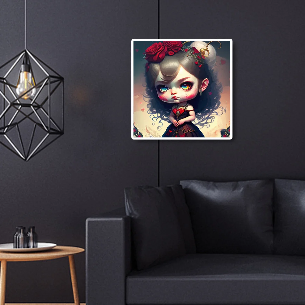 Full Round Diamond Painting 30*30cm - Rose Warrior Girl