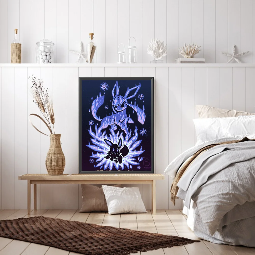 Diamond Painting - Full Round Drill - Silhouette Pokémon(Canvas|30*40cm)