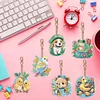 6PCS Diamond Painting Double Sided Nature and Animal Keychain Pendant