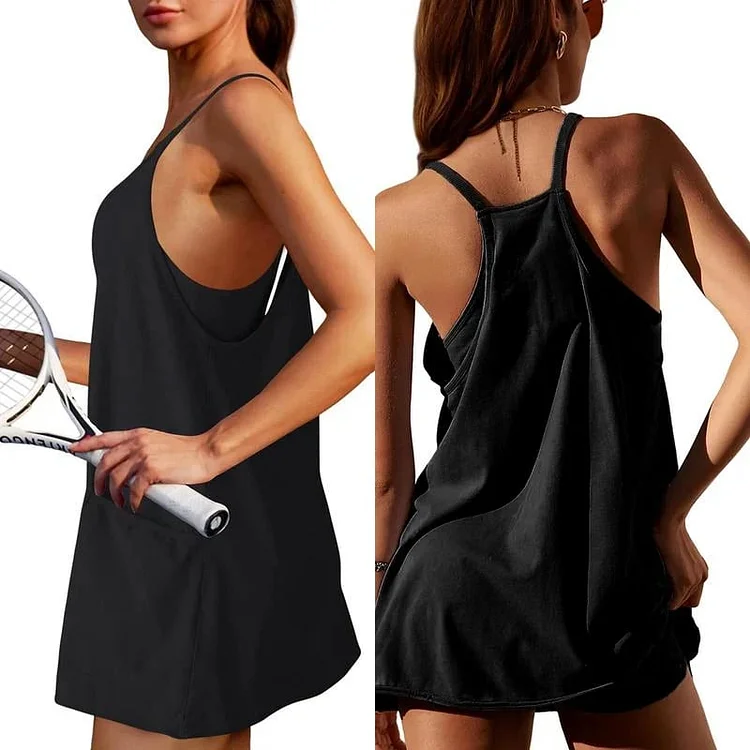 🔥Summer Sale 49% OFF💃Casual Sleeveless Mini Dress With Built-In Shorts 