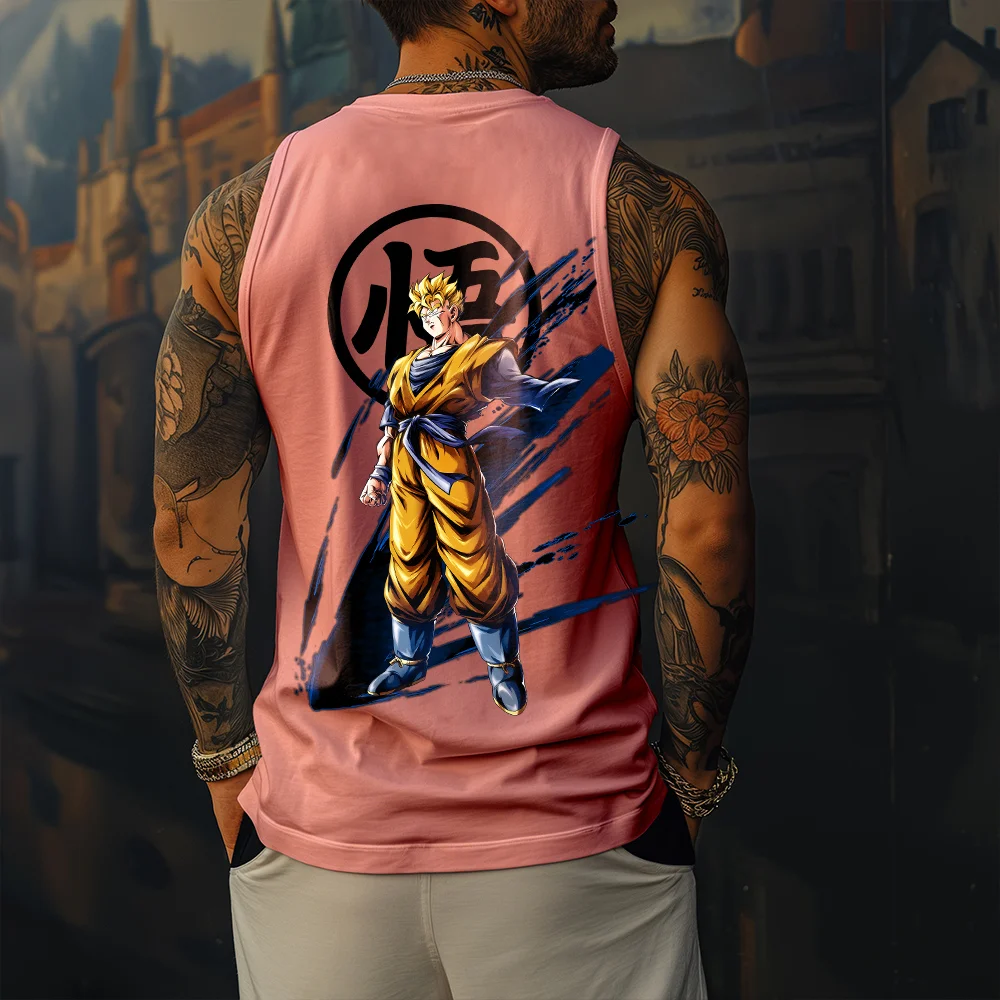 FROMSPARCOO Oversized DB anime Goku fitness vest