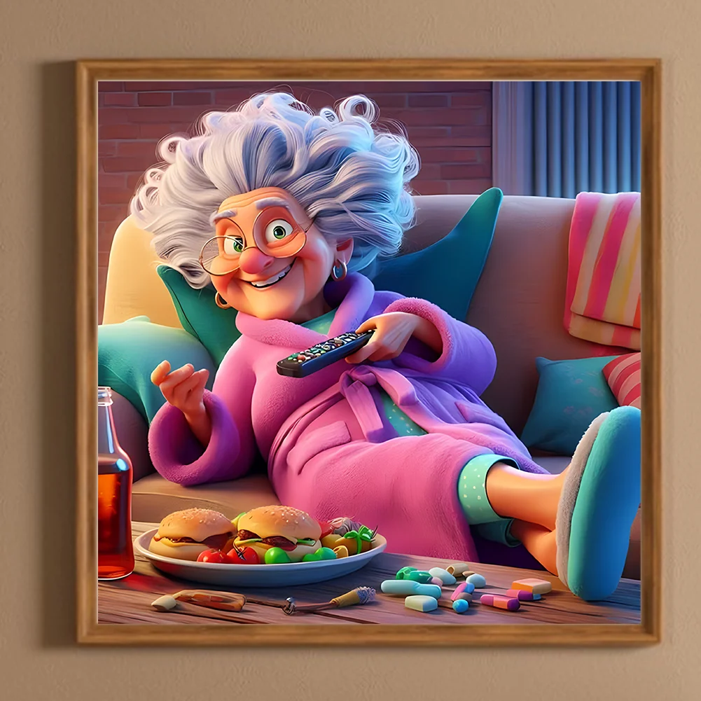 Diamond Painting - Full Round Drill - Grandma(Canvas|40*40cm)