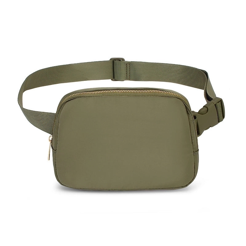 Unisex Basic Classic Style Solid Color Nylon Waist Bags