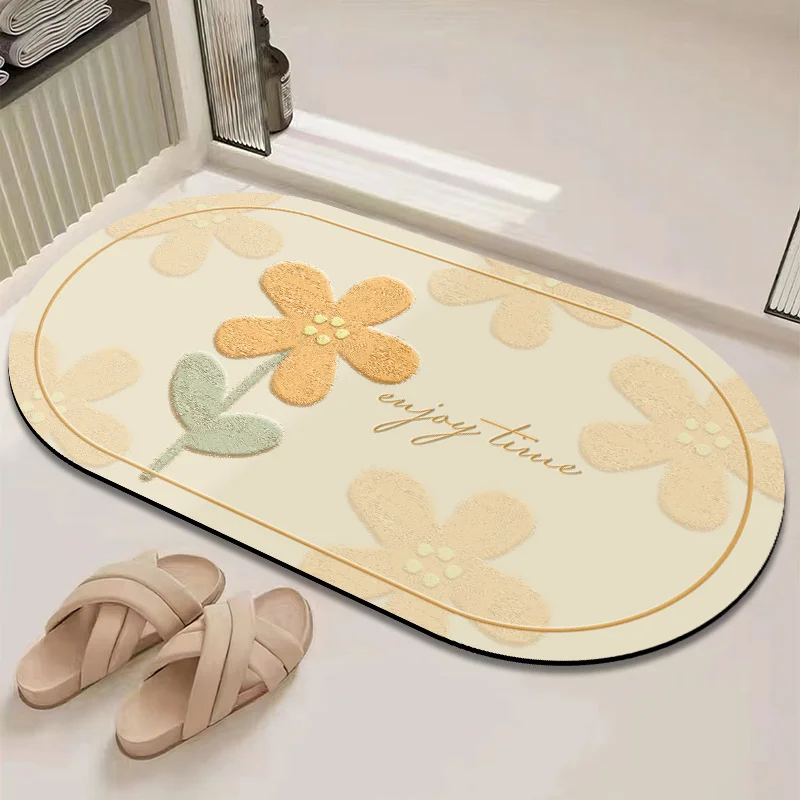 Athvotar Pure And Fresh Household Toilet Door Carpet Toilet Water Suction Fast Dry Anti-Slip Foot Mat Bathroom Soft Diatom Mud Floor Mat