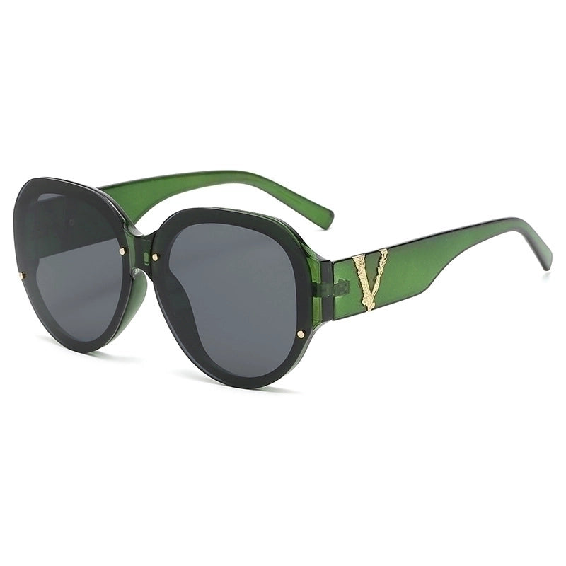 Elegant Retro Geometric Pc Oval Frame Full Frame Women’s Sunglasses