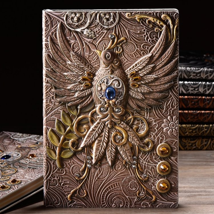 JOURNALSAY 2022 Anaglyph Gilding Phenix Notebook Retro