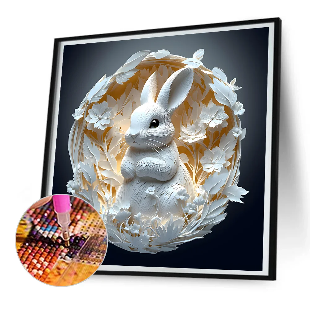 Diamond Painting - Full Round Drill - Rabbit(Canvas|30*30cm)