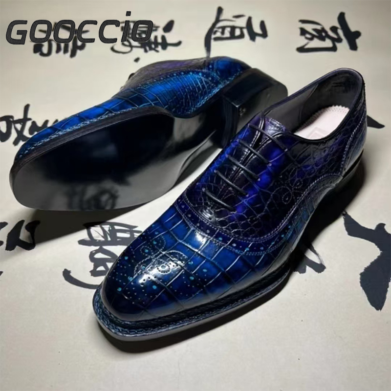 SL182 Crocodile Leather Dress Shoes/Oxford Shoes For Men GOOCCIO   