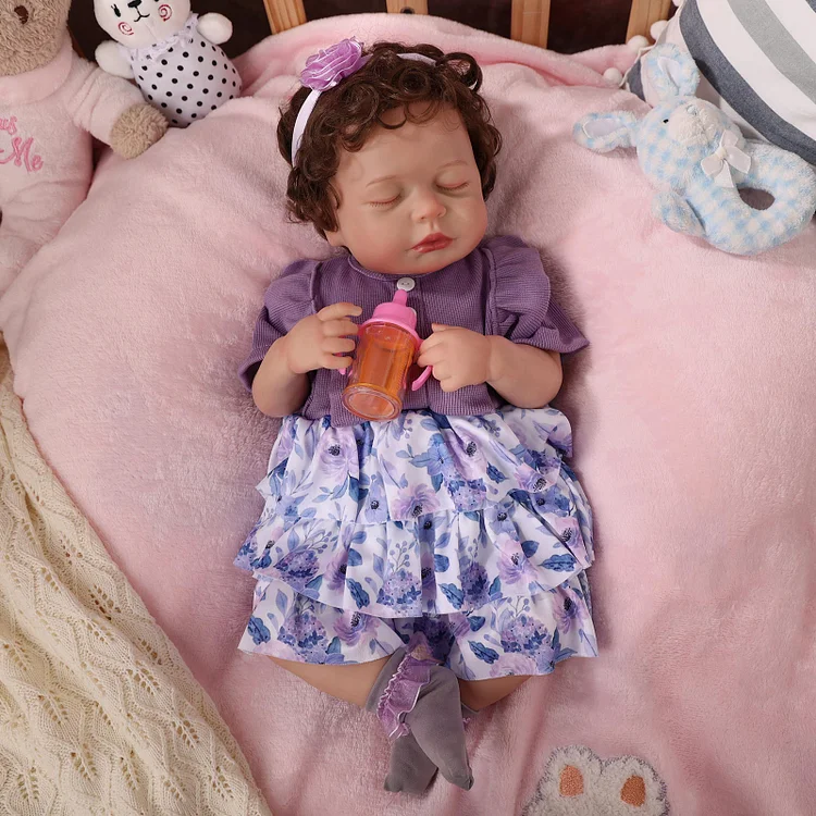 Babeside Lucy Lifelike Reborn Baby Dolls - 20 inch Baby Girl Purple Princess