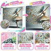 Blue Butterfly Ballerina Special Shaped 5D DIY Partial Drill Diamond Painting Kits 30x30cm Diamond Art Kit for Adults Home Decor