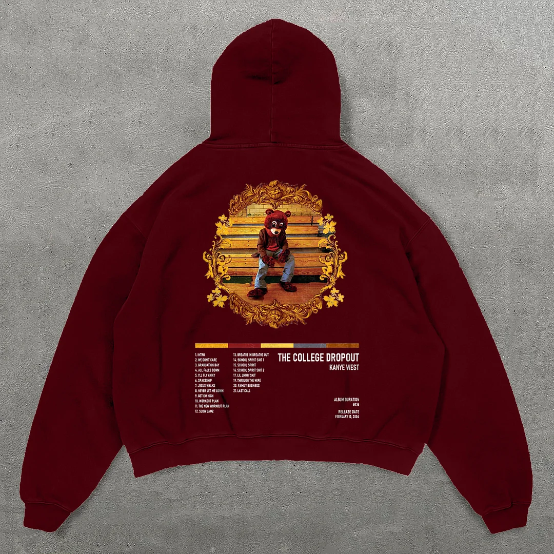 Kanye West The College Dropout Print Long Sleeve Hoodies