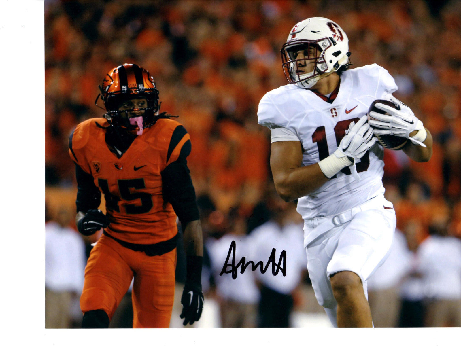 Austin Hooper hand signed autographed 8x10 football Photo Poster painting Stanford Cardinal NFL