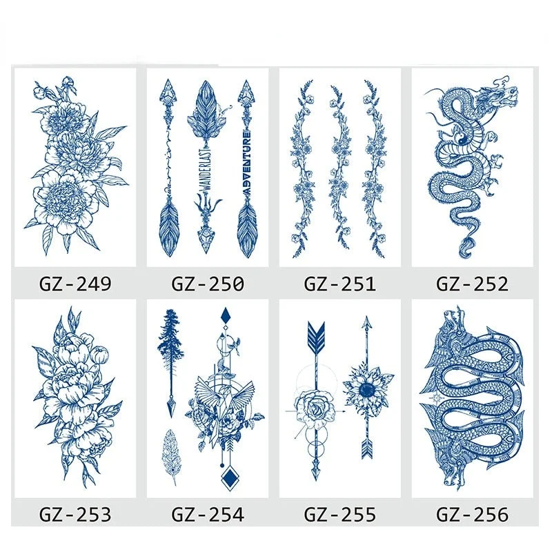 Juice tattoo stickers Net celebrity tattoo stickers lasts 15 days Herbal semi-permanent tattoo stickers