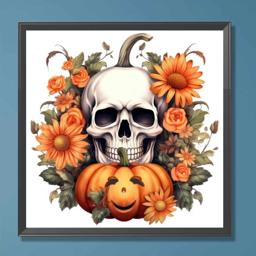 Diamond Painting - Full Round Drill - Pumpkin Skull(Canvas|30*30cm)