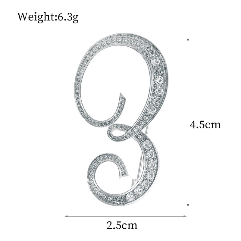 Minimalist Pin Letter Zinc Alloy Plating Inlay Rhinestones Unisex Brooches