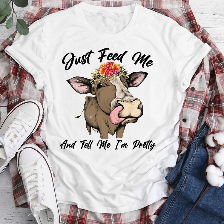 Just Feed Me And Tell Me I'm Pretty Retro Tee-05792