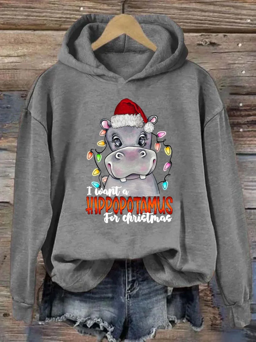 I Want A Hippopotamus For Christmas Hoodie