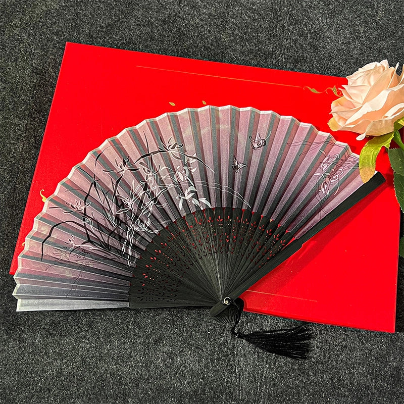 Antique Fan Folding Fan Men’s And Women’s Classical Dancing Fan Ancient Costume Performance Photography Hanfu Props Chinese Style Handmade Folding Fan