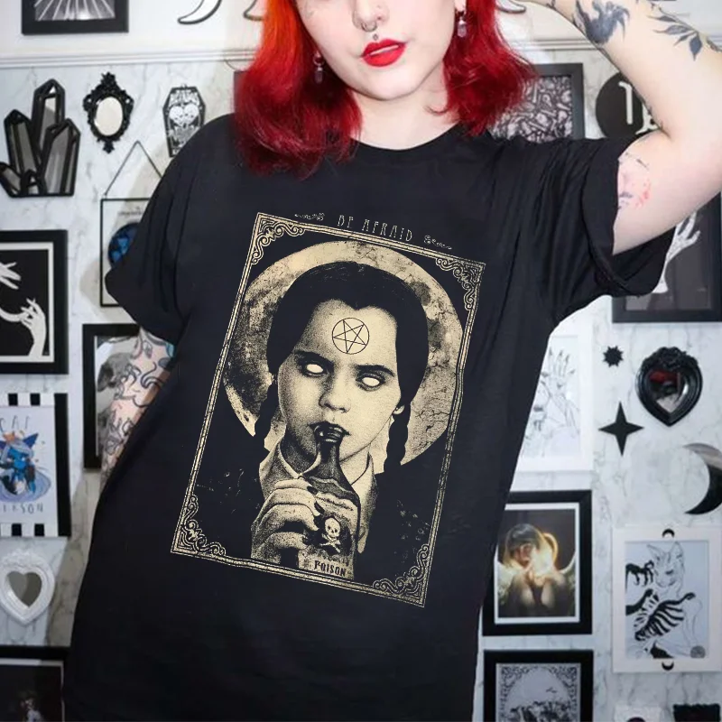Wednesday Addams Printed Women's T-shirt -  