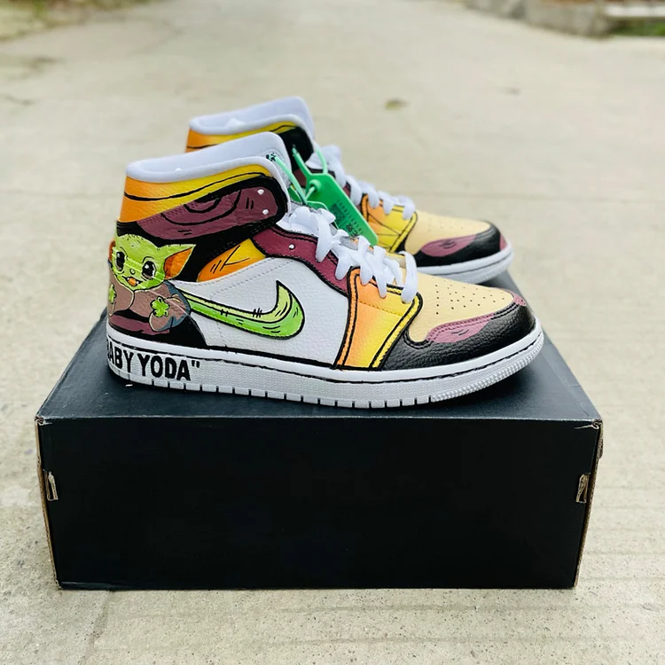Custom Hand-Painted Sports Sneakers- "The Child & The Asset"
