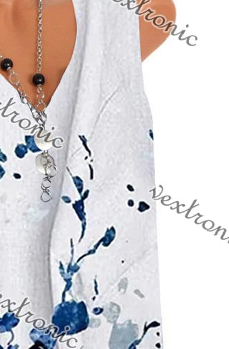 Women Half Sleeve V-neck Solid Color Dress