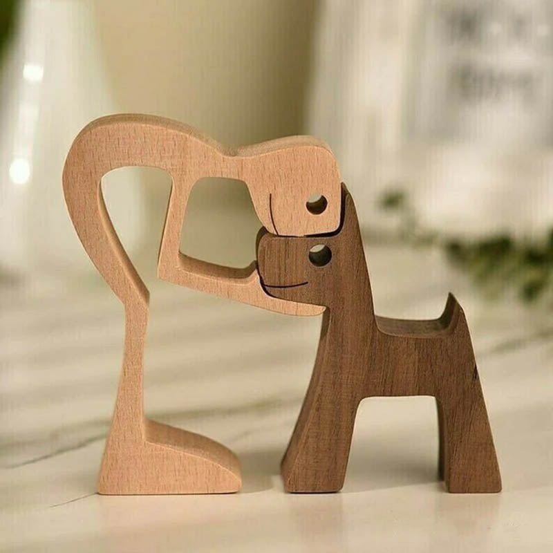 Unique Gift 🐕Man and Dog Wood Sculpture Ornaments