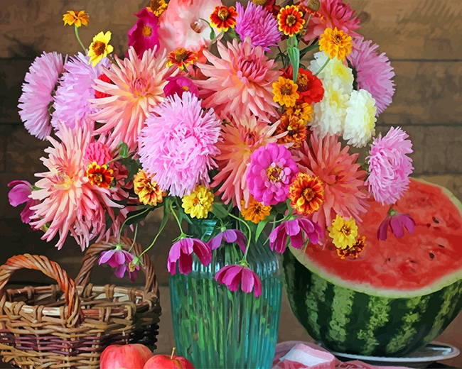 

Watermelon Flowers – Paint By Numbers - 40*50CM, 501 Original