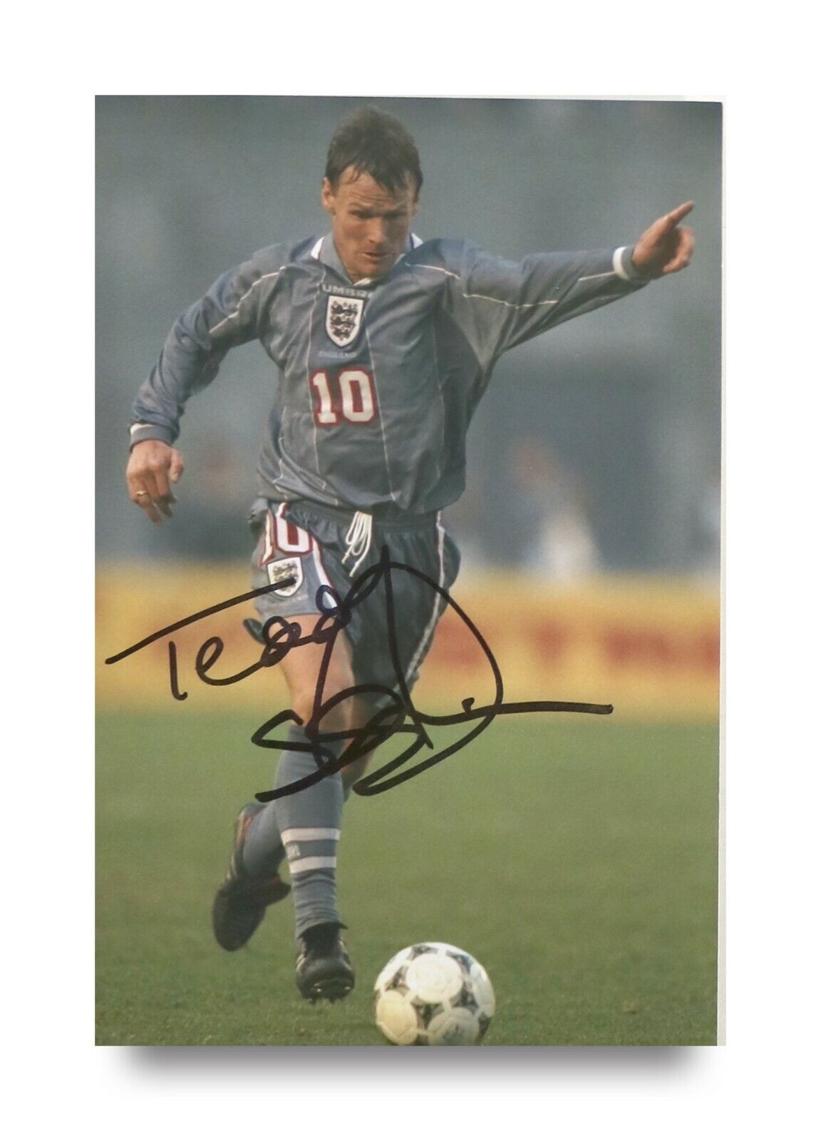 Teddy Sheringham Hand Signed 6x4 Photo Poster painting Tottenham Hotspur England Autograph + COA