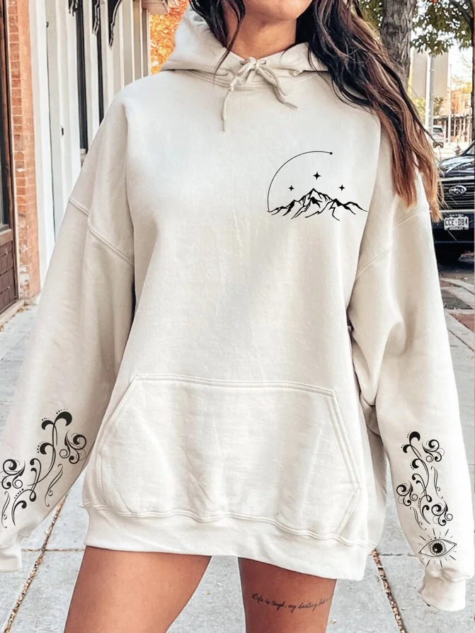 Trendy Print Oversized Hoodie