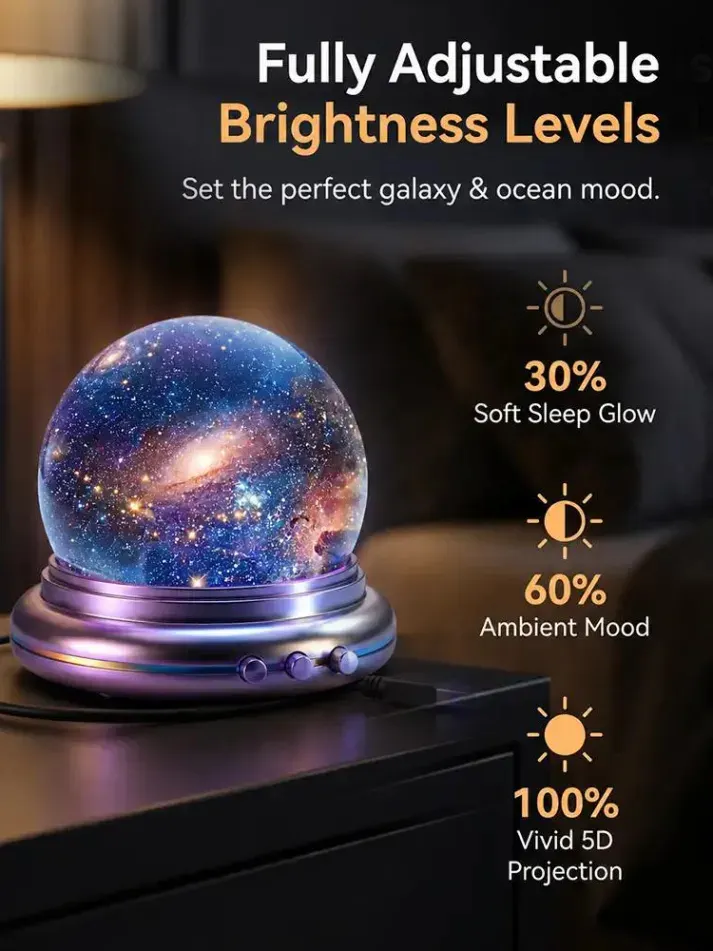 Topacme&trade; Deep Sea & Star Hologram Projector | Large-sphere projection & 4K immersive visuals. Instantly soothe your night!