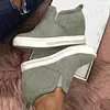 Women Faux Suede Wedge heel Sneakers Slip on Breathable Shoes