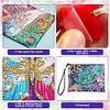 Diamond Painting Succulents Single Side PU Cosmetic Bag Ladies Clutch