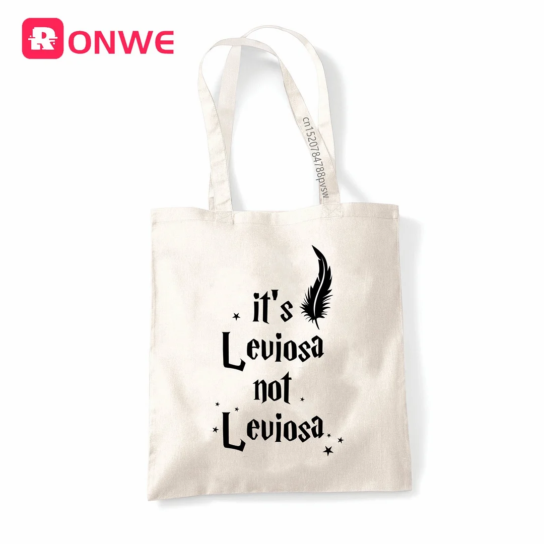It's Leviosa Not LeviosA Reusable Women Shopping Canvas Bag Girl Tote Eco Shopper Shoulder Bags,Drop Ship