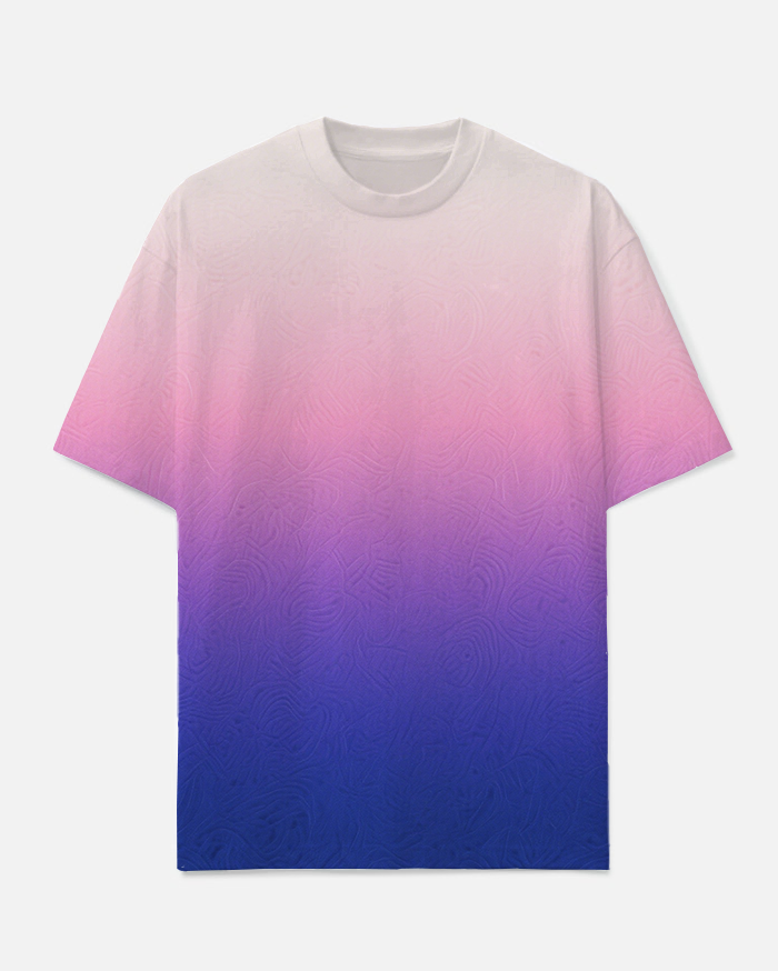 Big Men's Simple Gradient Violet Style Short Sleeve T-shirt