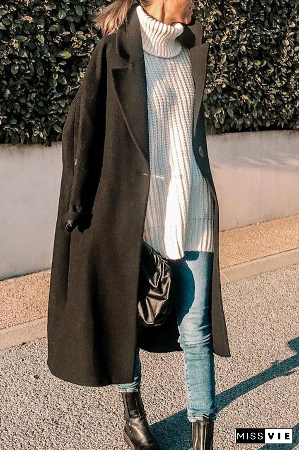 Turndown Collar Sleeveless Casual Sweater