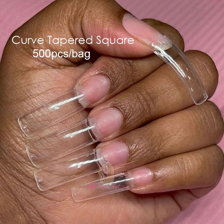 Extra Long No C Curve Stiletto False Nail Tips Acrylic Gel Clear Half Cover Fake Finger Professional Extensioin Coffin Manicure