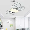Screw in Ceiling Fan with Light with 3 Adjustable Color Modes Drone Inspired Led Ceiling Fan Light with Extension Rod & Remote Control for Bedroom Living Room Office