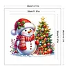 Xmas Tree Snowman-Partial 11CT Stamped Cross Stitch Bead Embroidery 36*36cm/14.17*14.17in tapestrymarket