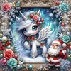 Diamond Painting-DIY Full Round Drill Christmas Candy Unicorn(40*40CM)