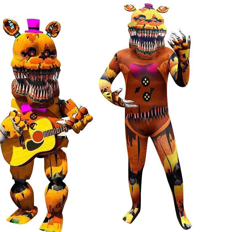 Mayoulove Five Nights at Freddys Cosplay Costume with Mask Boys Girls Bodysuit Halloween Fancy Jumpsuits-Mayoulove