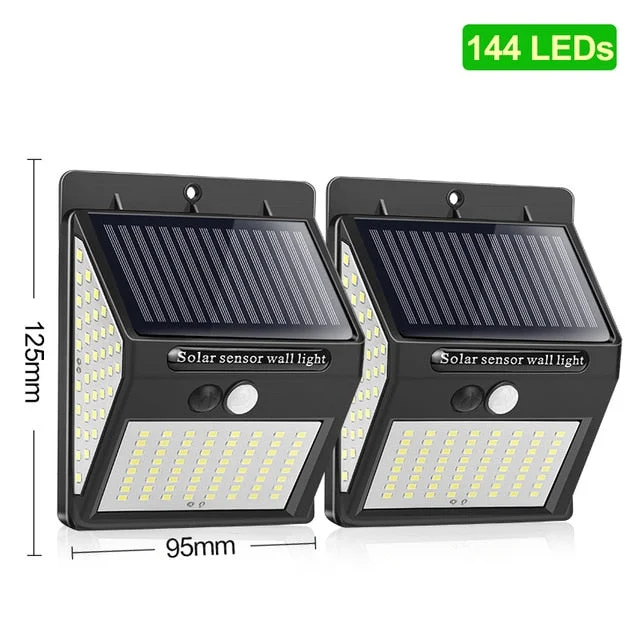 144 LED Solar Light Outdoor Solar Lamp PIR Motion Sensor Waterproof Solar Focus Sunlight For Garden Decoration Street Lantern
