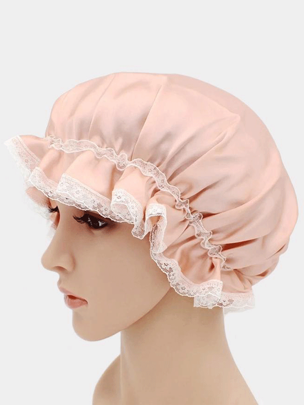 19 Momme Bonnet de nuit en soie détail dentelle-Soie Plus