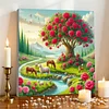 Framed Diamond Painting - Full Round Drill - Flowering Tree (25x25cm)