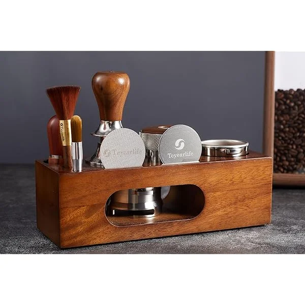 MHW-3BOMBER Wooden Tamper Station — Percolate Coffee & Goods Coffee Tamper Holder Wooden Coffee Tamping Station Wooden Coffee T