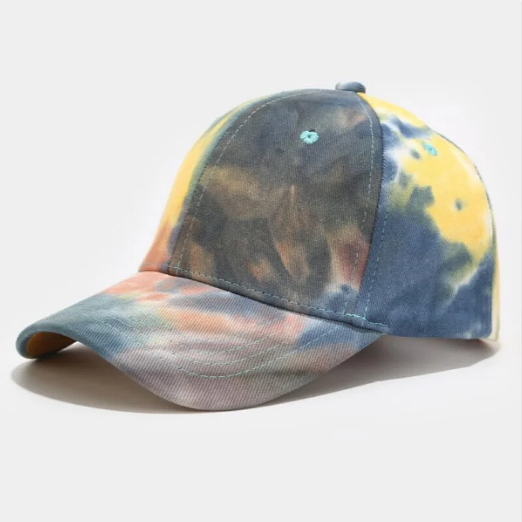 2023tie-dye baseball cap spring mens and womens trend colorful snapback hat outdoor adjustable sunscreen graffiti