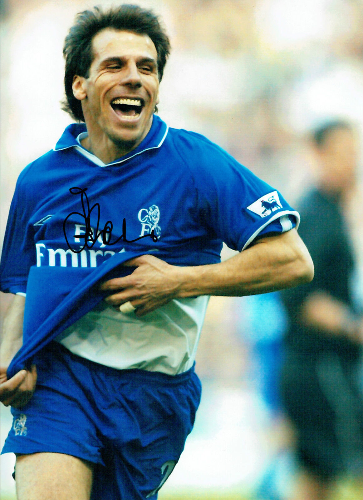 Gianfranco ZOLA Signed Autograph Chelsea Legend 16x12 Photo Poster painting AFTAL COA