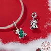 Xmas Bear Charm Bead 925 Sterling Silver 