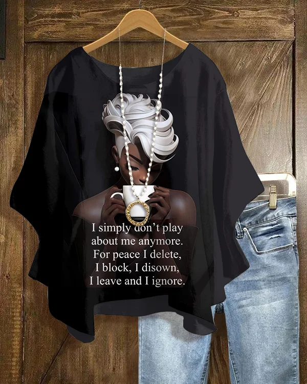 Brown Girl for Peace Crew Neck Casual Blouses