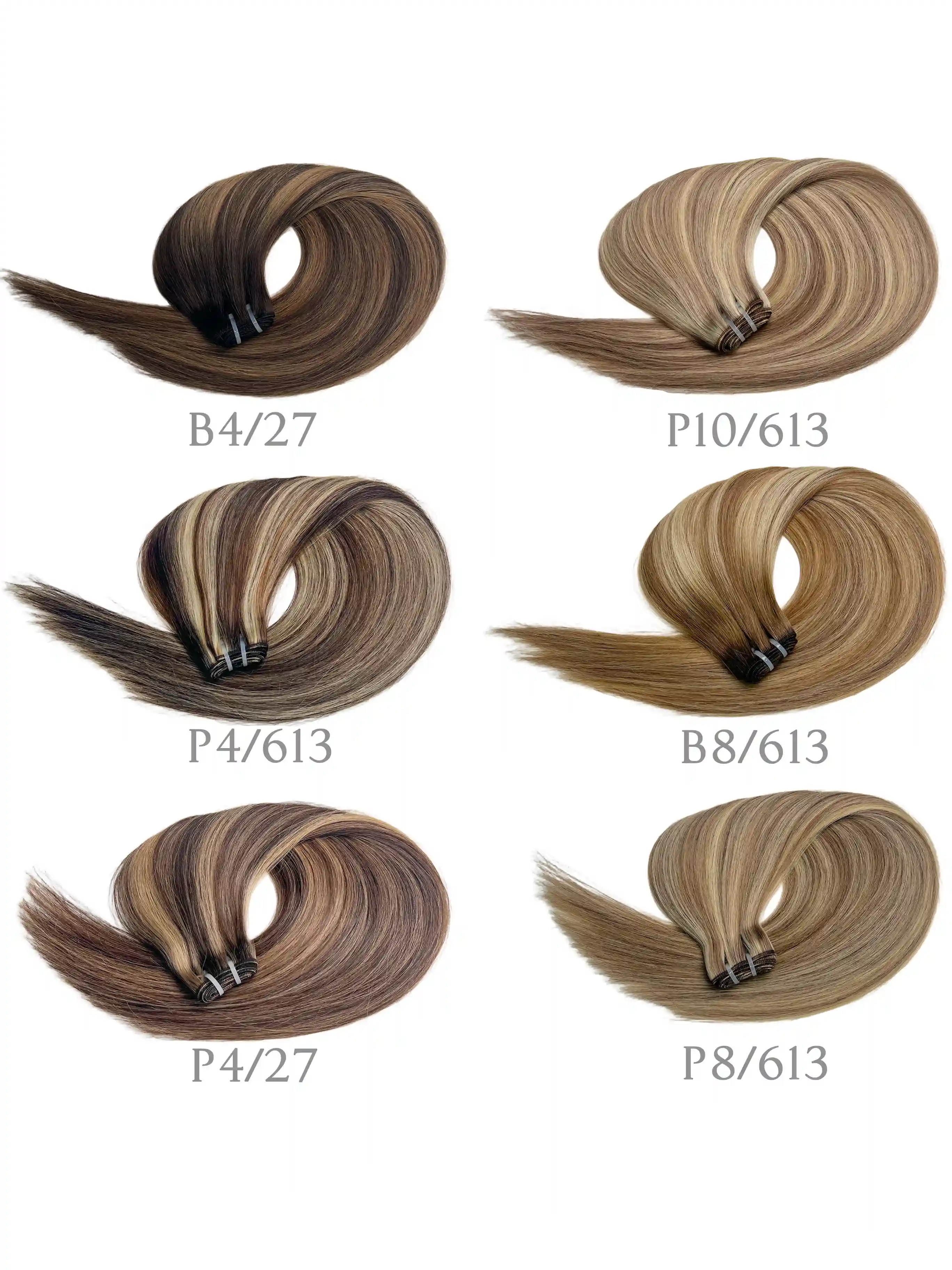  Remy Hair Flat Weft Hair Extension 24inch Highlight Bundle Color Hair | 100% Virgin Human Hair | Ombre and Balayage Colored Styles